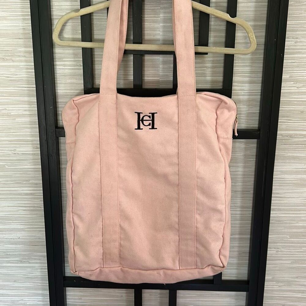Carolina Herrera good girl large canvas pink tote bag
